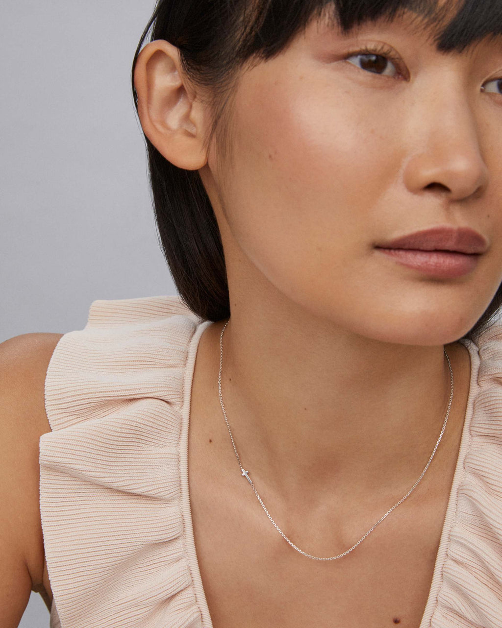 Sterling Silver Cross Inline Necklace