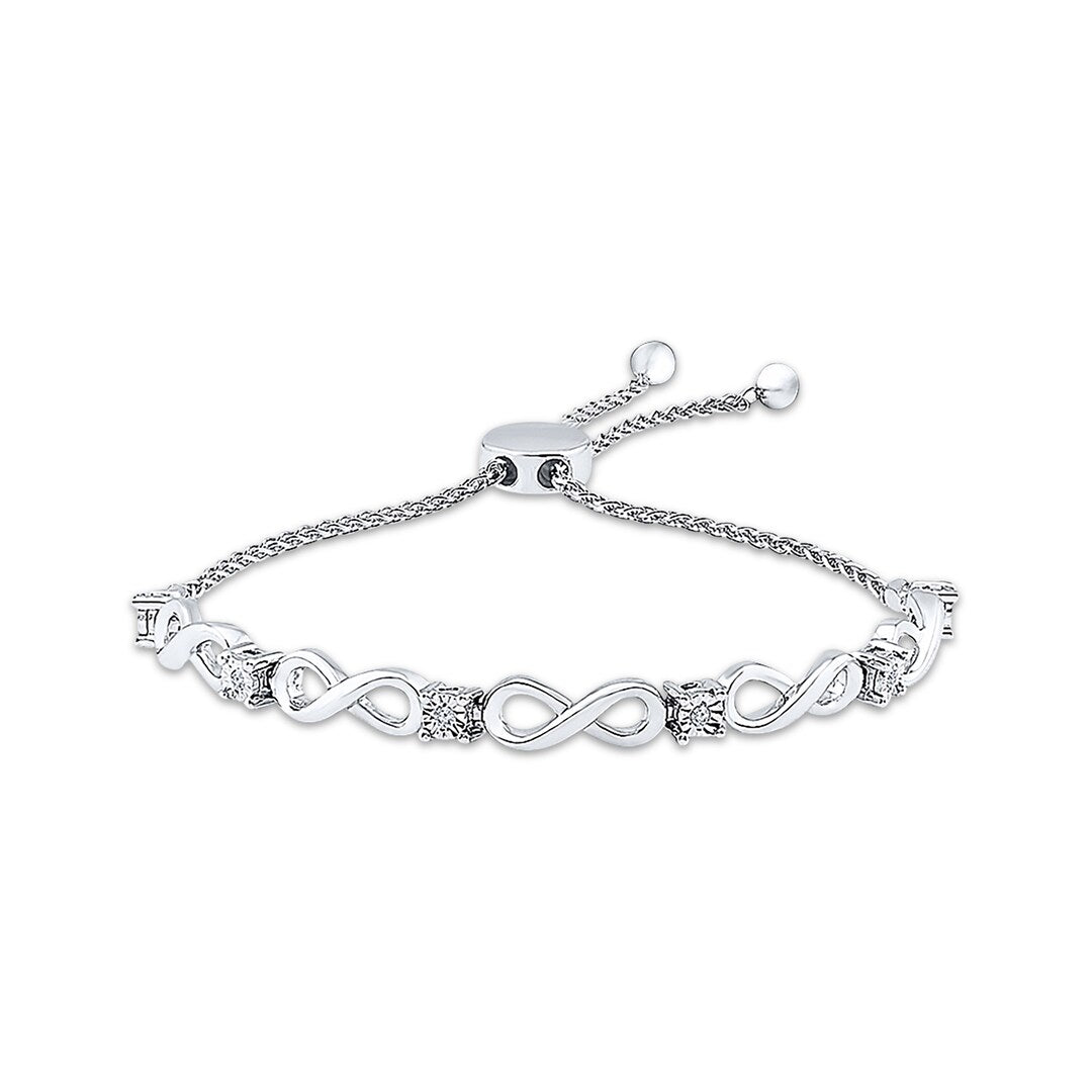 Sterling Silver Dual Infinity Bracelet – 9.5"